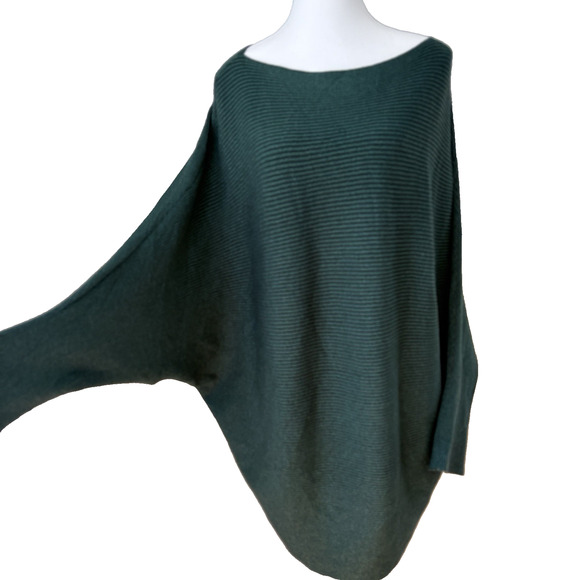 PHILOSOPHY Plus Sz 1X Knit Sweater Metallic Green Boatneck Dolman Sleeve Holiday - Picture 9 of 13